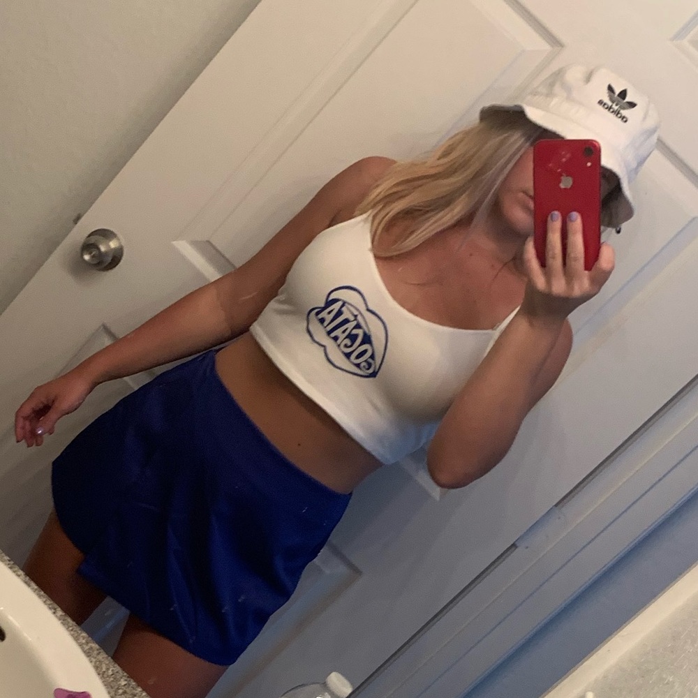 “Go Gata” white crop tank top